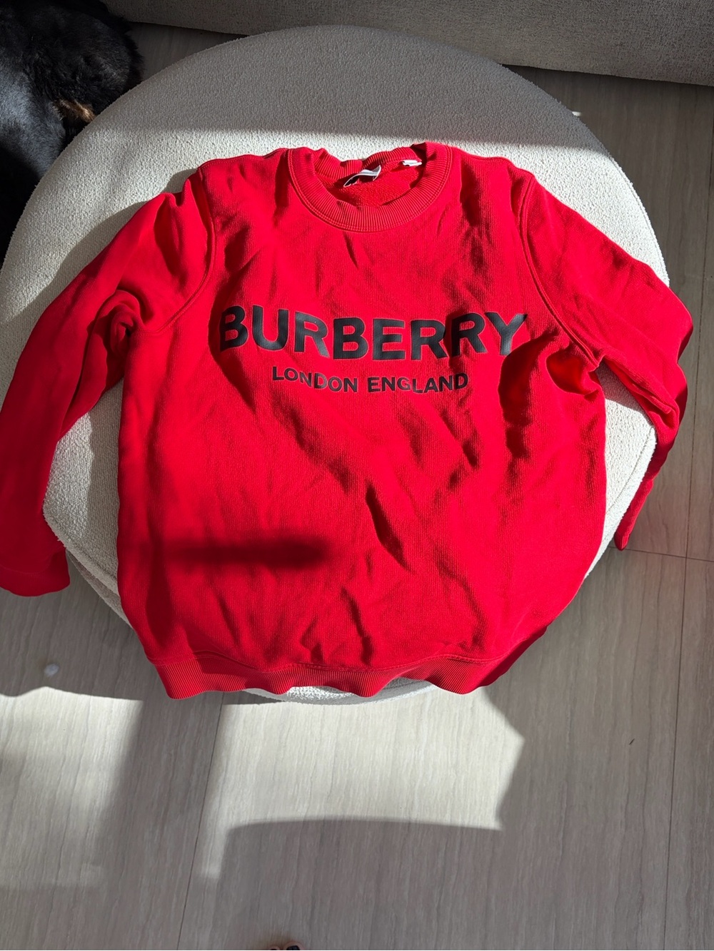 Burberry Red Crewneck Sweatshirt with Black Logo
